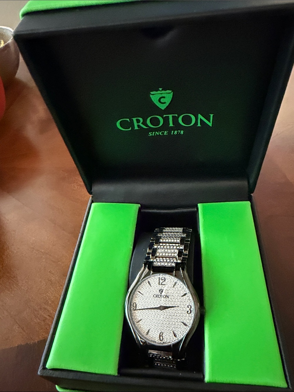 Croton Silver  Accent Crystal Dial Watch  Great looking Watch
